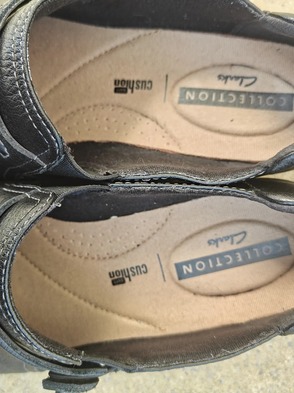 Clarks Black Leather Slip-On Casual Shoes